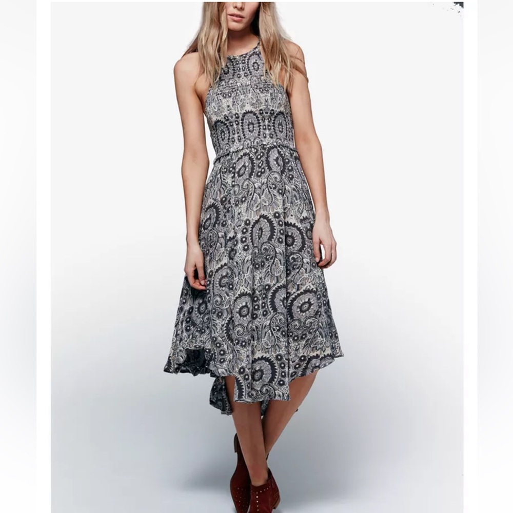 Free People Seasons in the Sun Smocked Midi Slip Dress